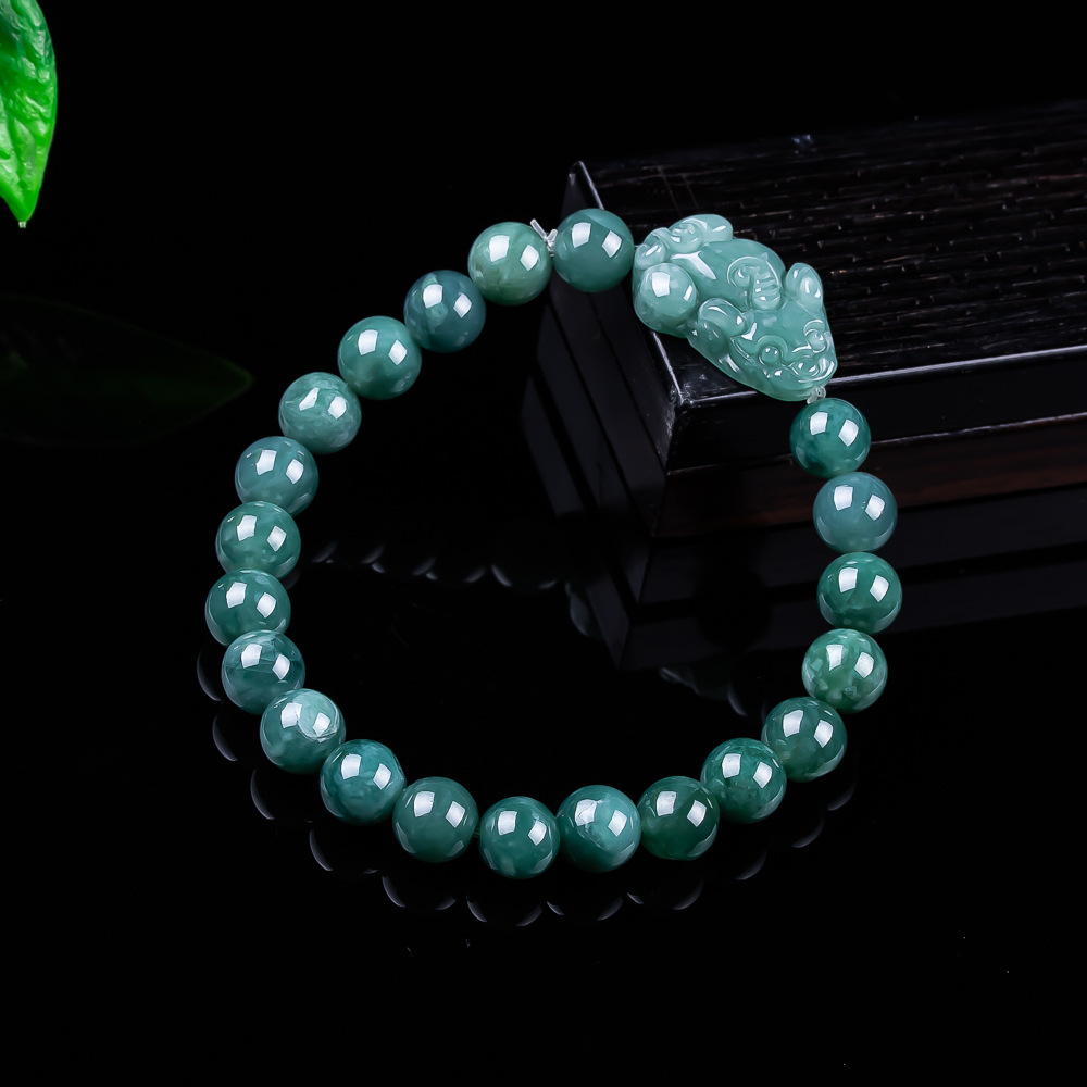 The Jewelry & Watches - Natural Burmese Jadeite Pixiu Bracelet Vintage