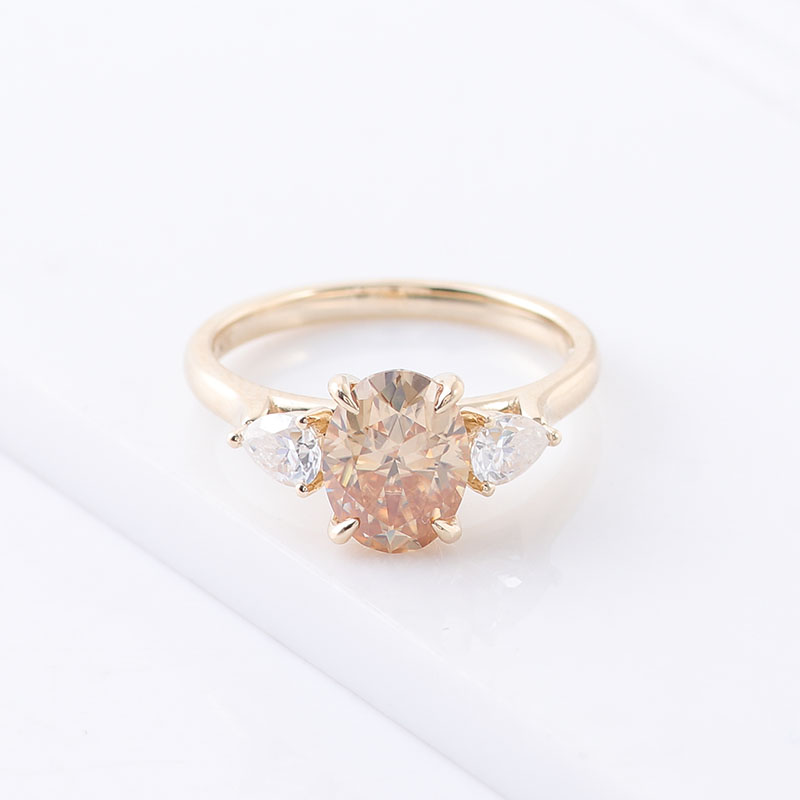 Moissanite Ring - Provence 10K Yellow Gold Three Stone
