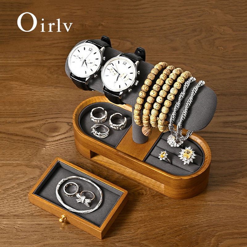 Watches Jewelry Holder - Oirlv Solid Wood Watch Organizer Shelf