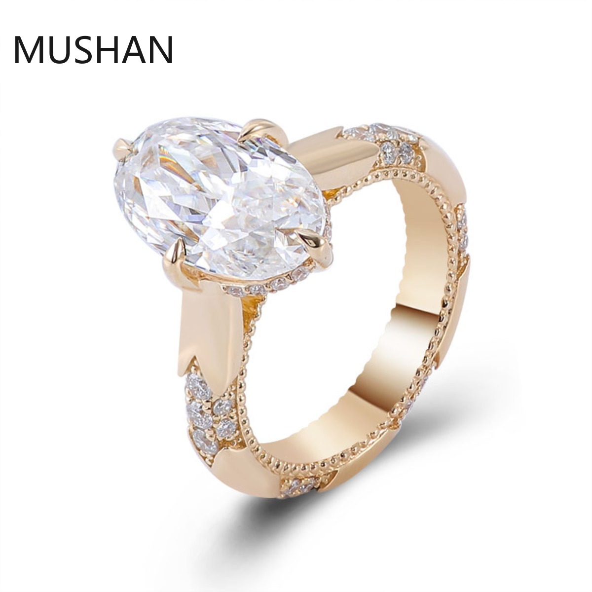 Moissanite Ring - MUSHAN Luxury Custom 14K 18K Gold