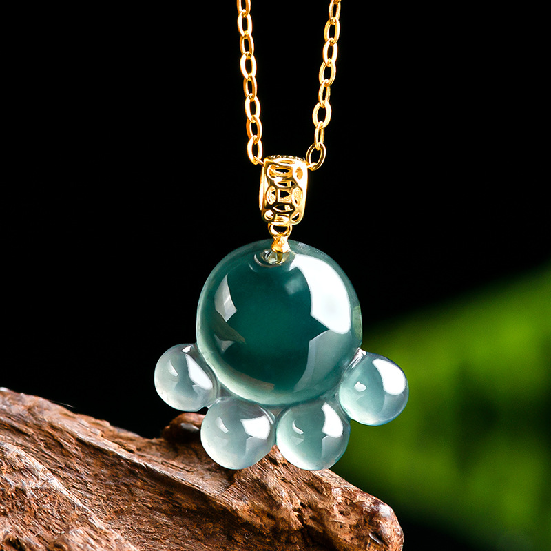 The Jewelry & Watches - Natural Real Emerald Blue Water Jade