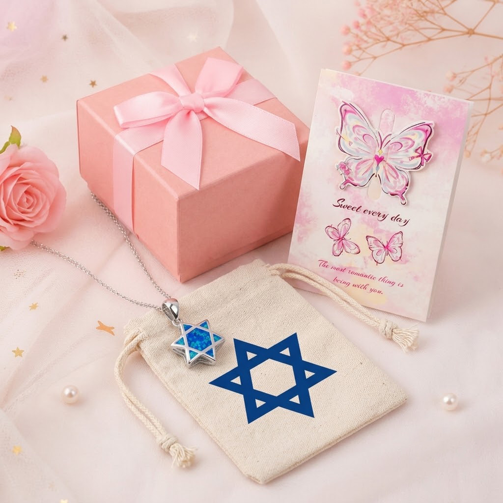 The Jewelry & Watches - Star of David Opal Pendant Necklace