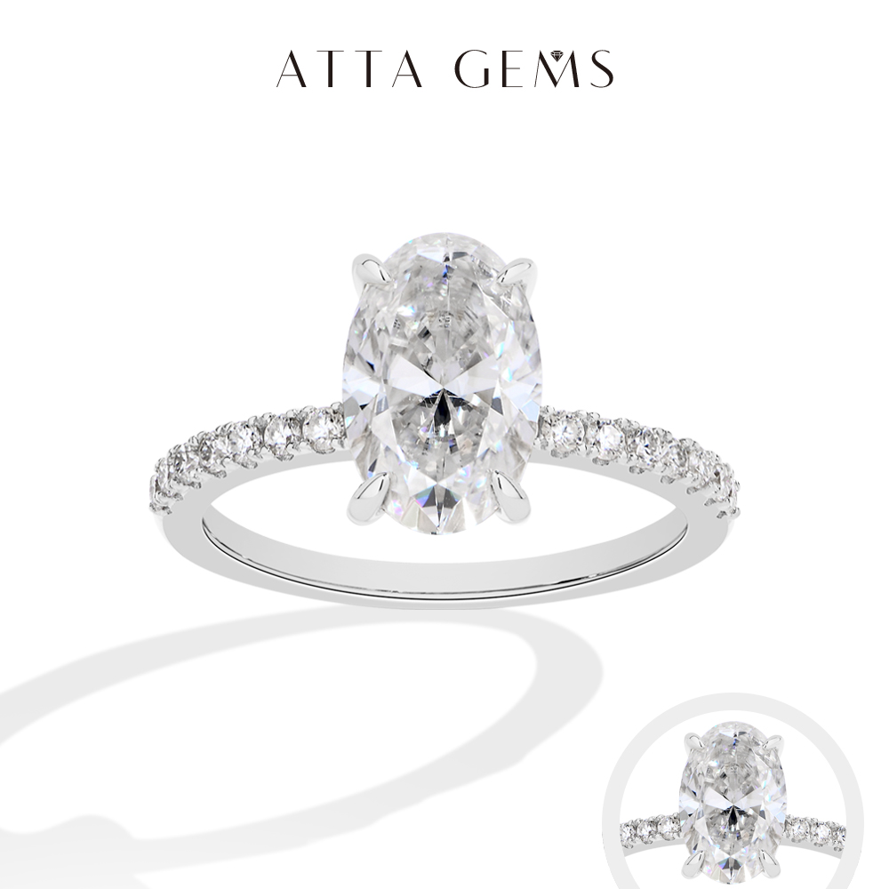 ATTAGEMS Oval Cut 3.0CT Moissa - огляд і ціна Moissanite Ring
