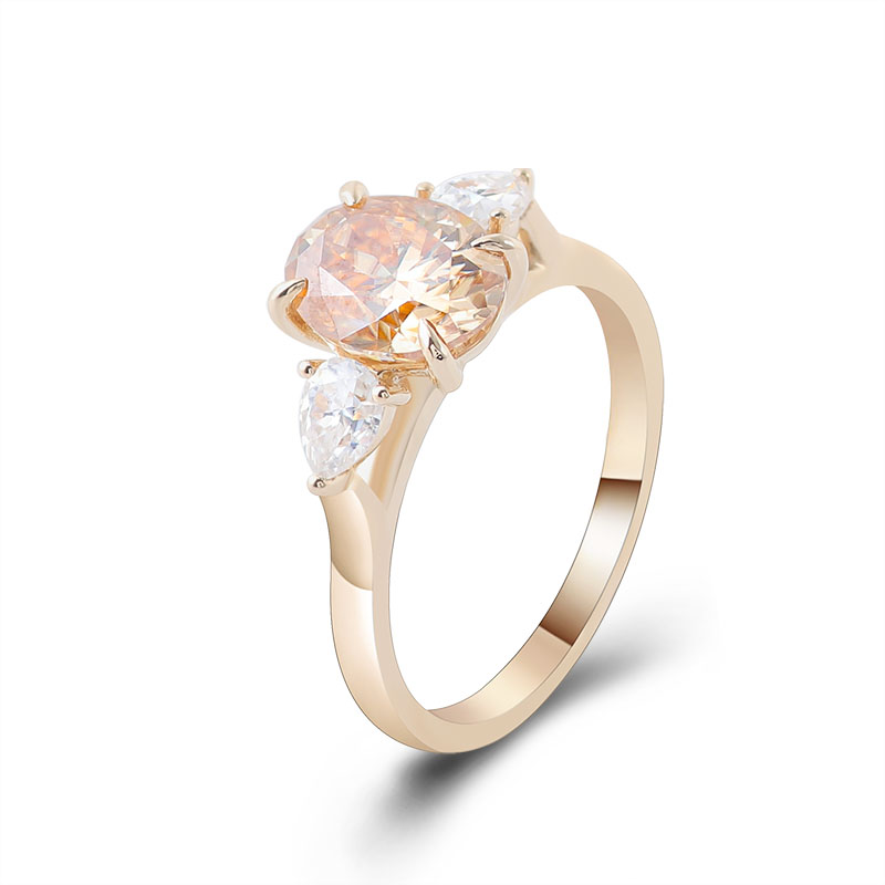 Provence 10K Yellow Gold Three - огляд і ціна Moissanite Ring