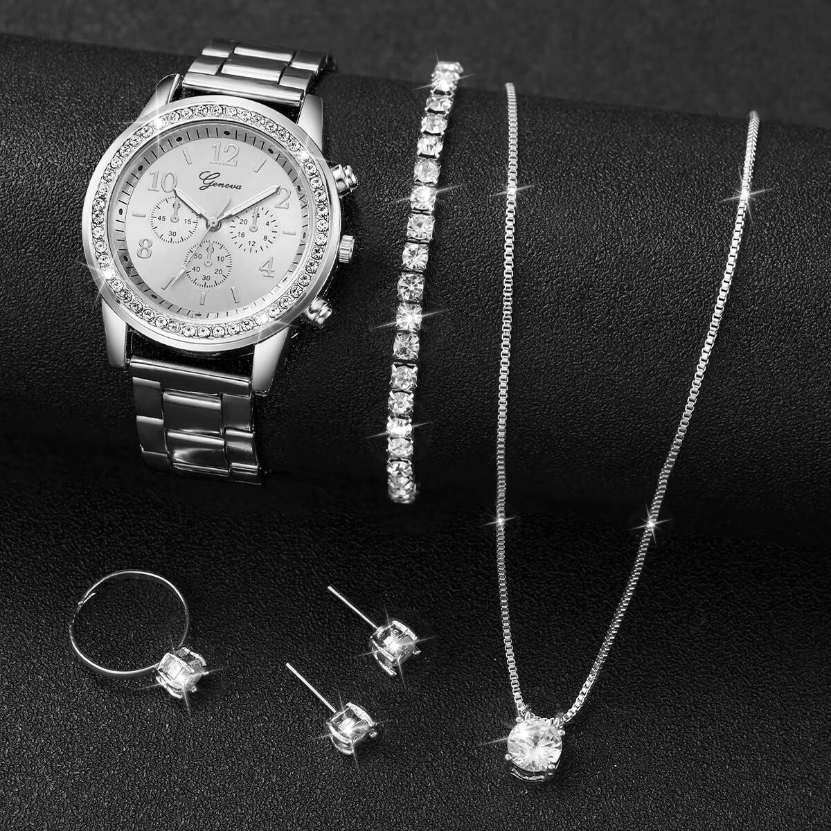 6PCS/Set Fashion Rhinestone Wo - огляд і ціна Jewelry Watches Women