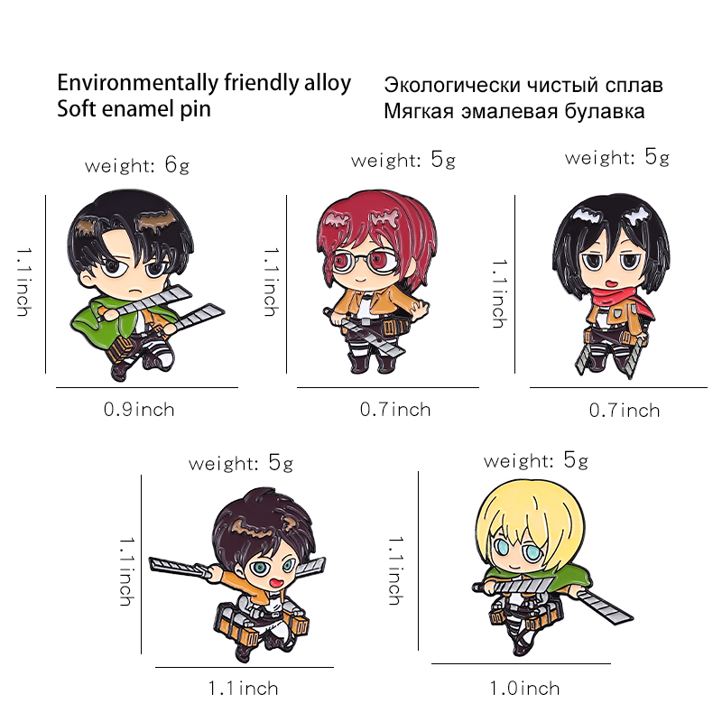 Attack on Titan Chibi Enamel P - огляд і ціна Levi Jewelry & Watches Inc