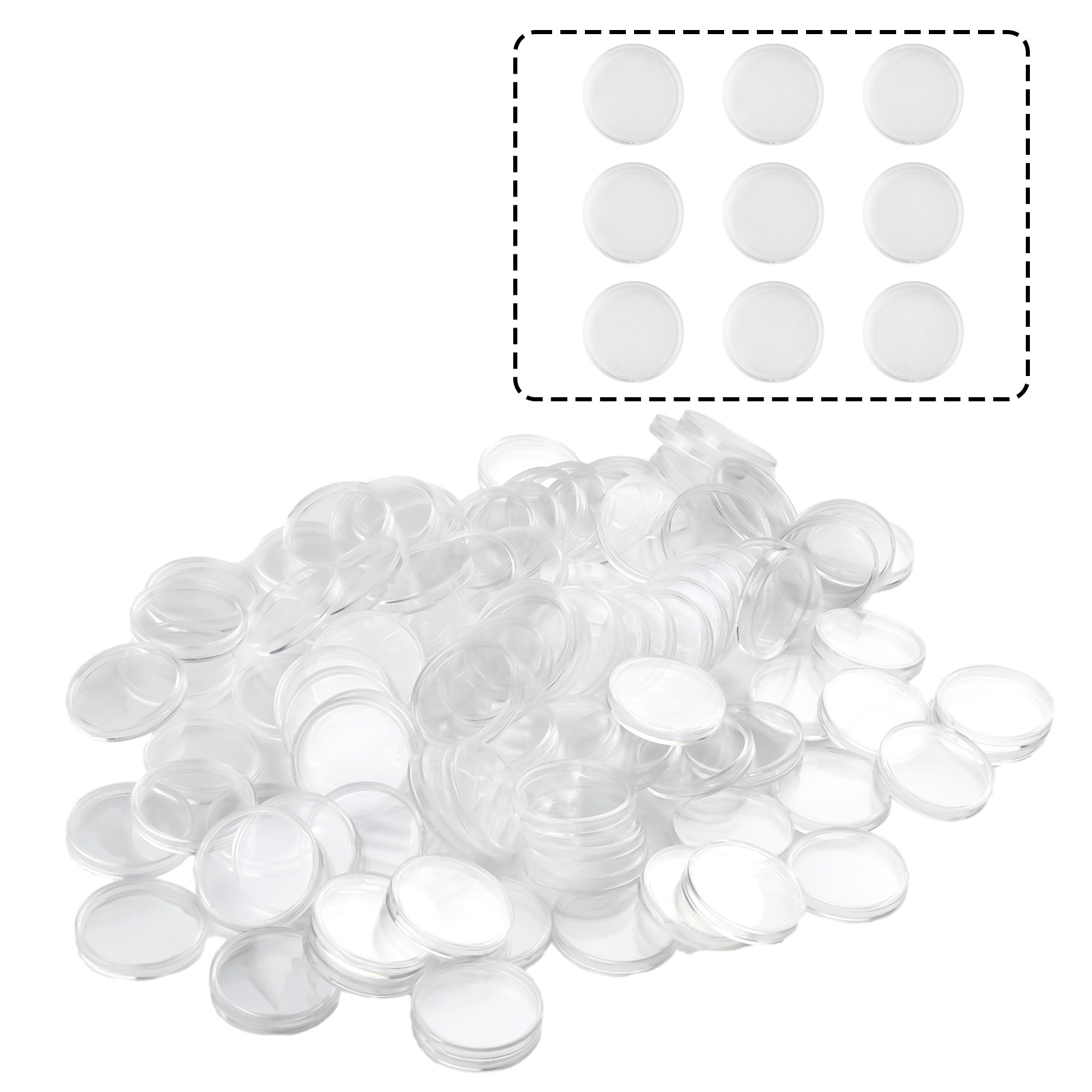 100Pcs Transparent Plastic Rou - огляд і ціна Collectors Coins Jewelry & Watches Of Smithtown Reviews