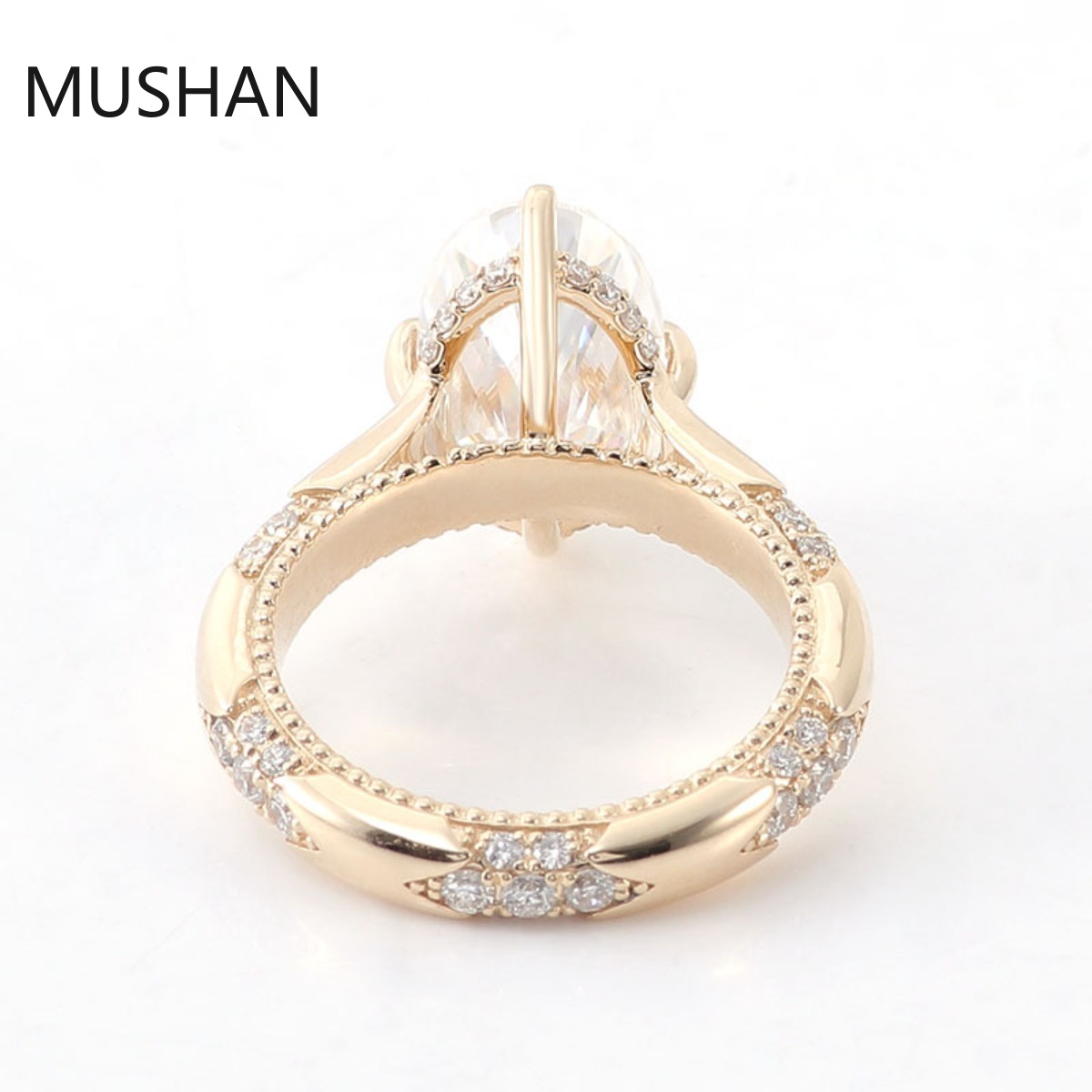 MUSHAN Luxury Custom 14K 18K G - огляд і ціна Moissanite Ring