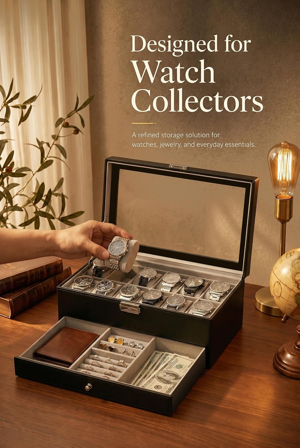 Watch Box Organizer for Men Gi - огляд і ціна Jewelry Watches Men