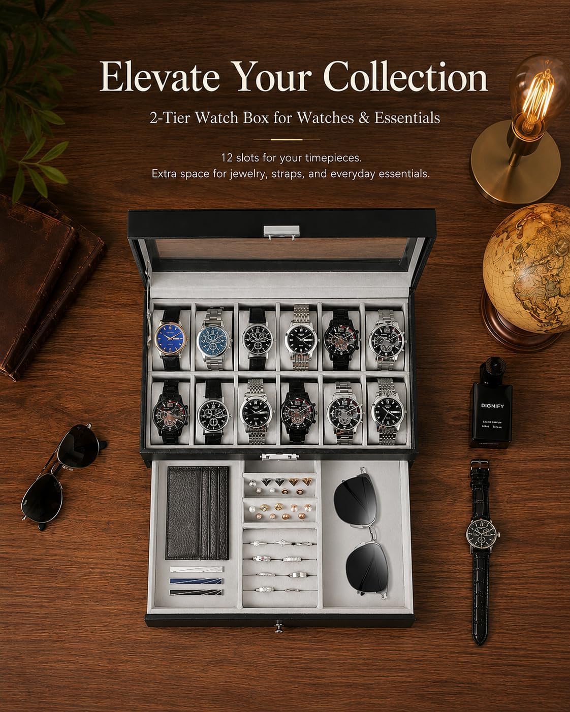 Watch Box Organizer for Men Gi - огляд і ціна Jewelry Watches Men