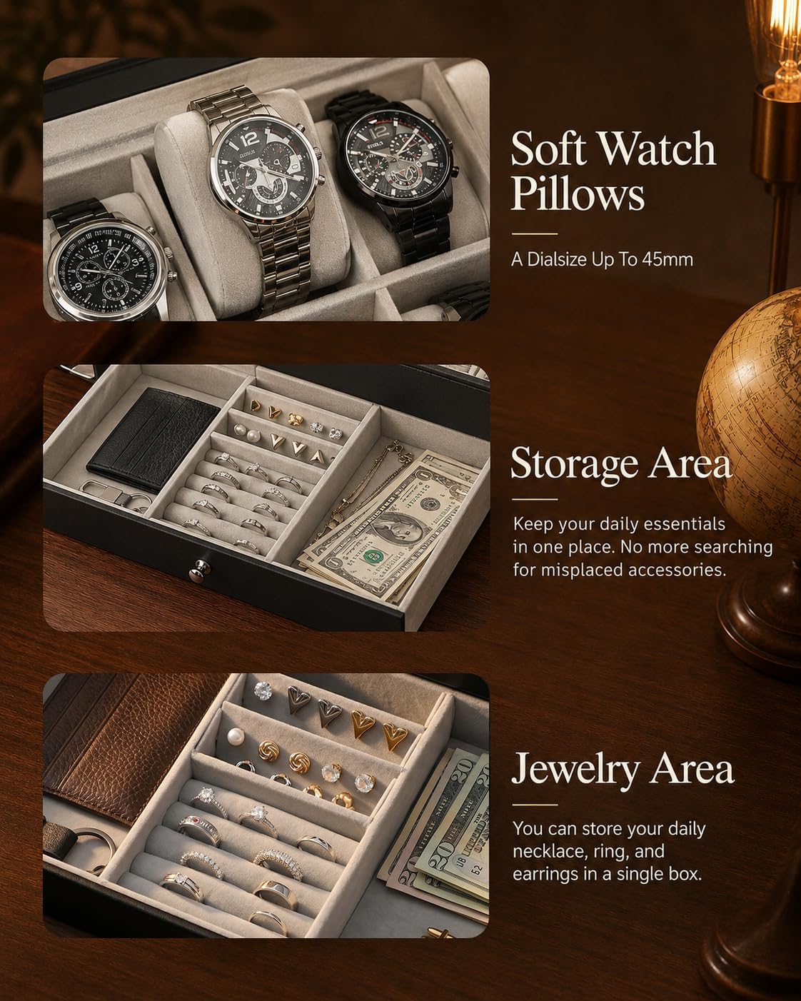 Watch Box Organizer for Men Gi - огляд і ціна Jewelry Watches Men